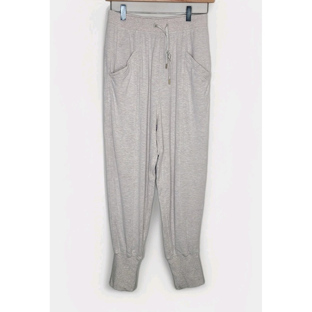 Lululemon Women's Jogger Beige Heathered Still Chill Tapered Leg Pants Sz 6
